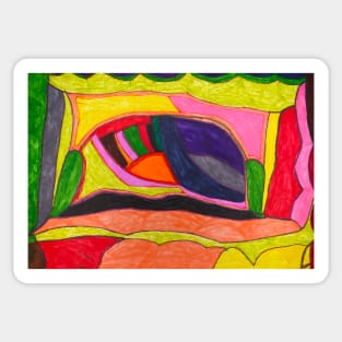 Abstract Art Multicoloured Golden Highness Sticker